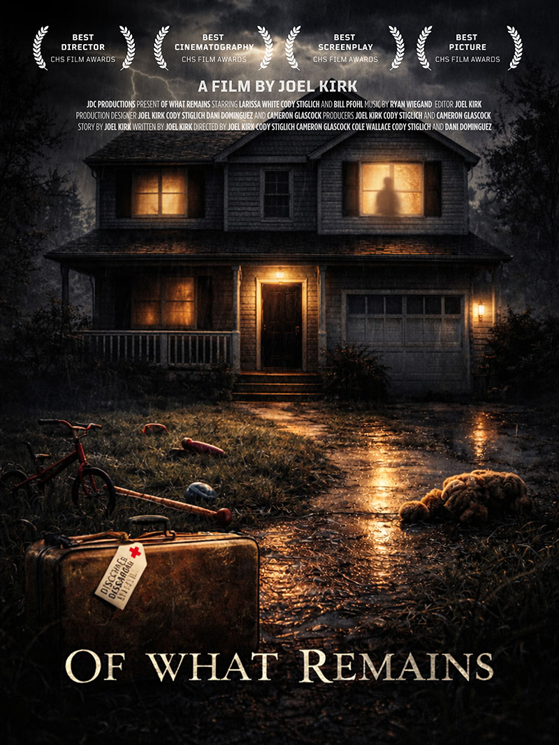 Film Poster in Black and White Red Dark & Serious Style - 4 of what remains